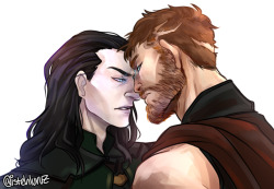 istehlurvz: “If you don’t get your nose out of my face I will bite it off.”  Welp I’m back in thorki hell so I played around with coloring cause WHY NOT SHRUG EMOJI HAVE A SKETCH VS COMPLETE-ISH THING~ PLEASE ASK BEFORE USING! Leave me a tip!