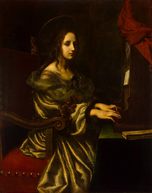 St. Cecilia playing the organ by Carlo Dolci, 1670