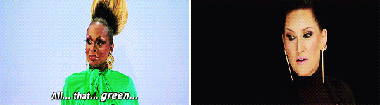 comeonkatya:  amorremanet: Michelle Visage + hating green (dedicated to @genresavvygentleman)