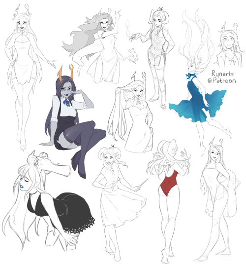 rynies:Anyway here’s some Vriska and Damara sketches