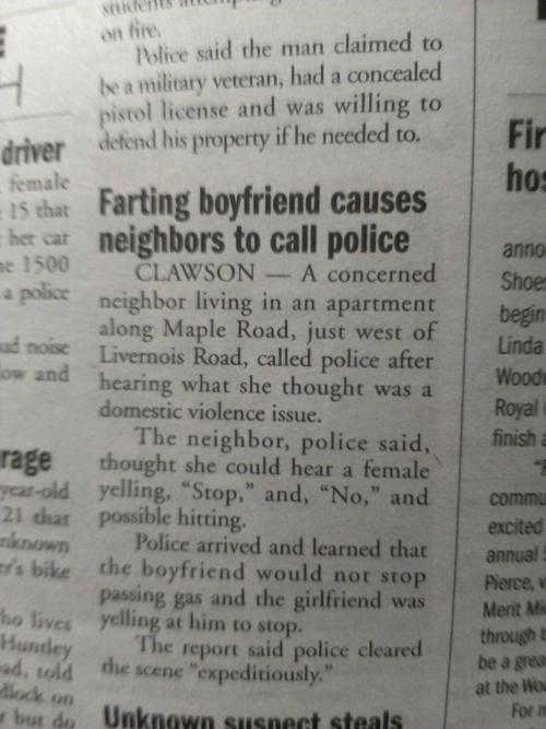 I Guess It Was A Slow News Day…. i mean at least the GF was cool with the farting. like she d