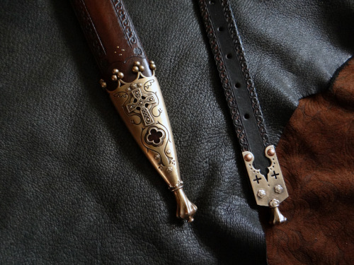 A recently completed scabbard for a custom sword made by Eric McHugh, of Crown Forge.