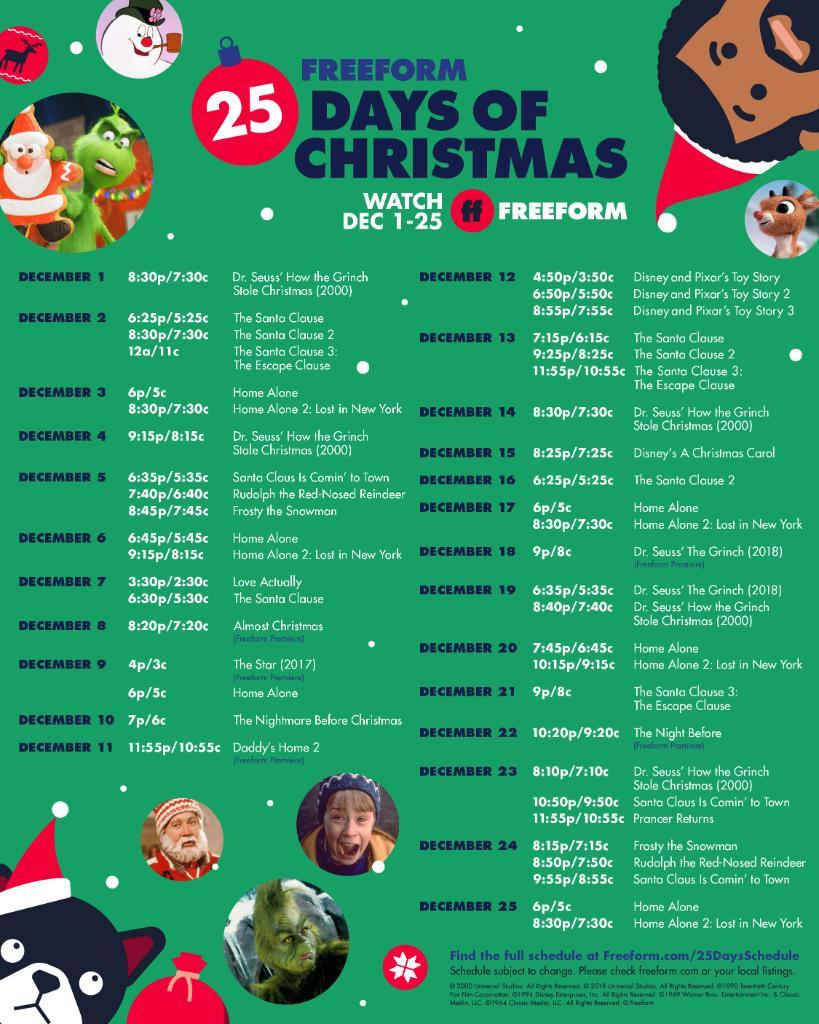 Network Holiday Schedules