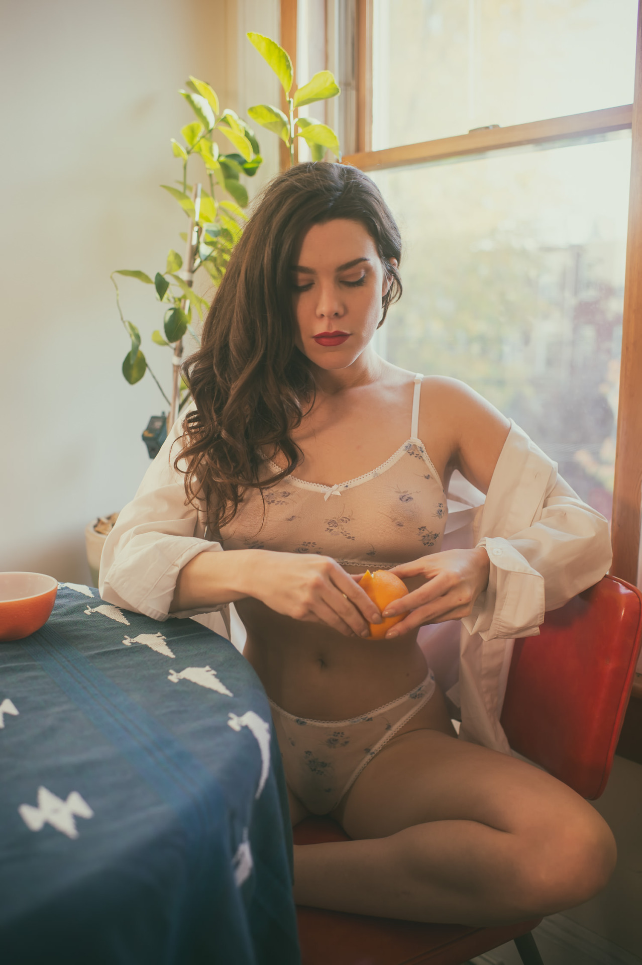 theresnoplacelikeyourmouth:  by Balthazar, NYC // with Julie K Lingerie 