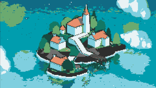 pixelatedcrown: made a little island ☁️