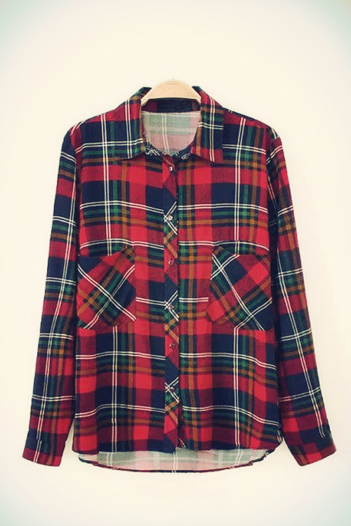 tbdresslove:contrast color plaid shirt==> hereSelected Items On Sale