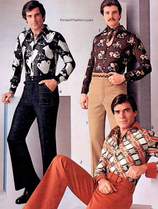 ryannightnightbergara: ryannightnightbergara: the height of men’s fashion was whatever the hell was going on with pants and collared shirts in the 70s we’re never going to beat this so can we please just stop trying 