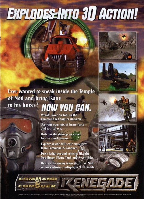 “ Command & Conquer explodes into 3D action with Renegade!
Follow oldgamemags on Tumblr for more awesome scans from yesteryear!
”