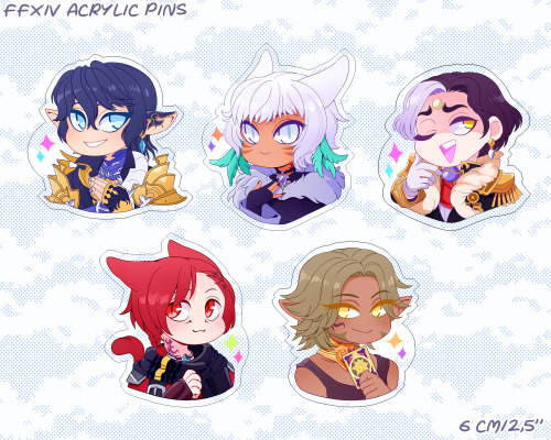 STORE REOPENING WITH NEW POs!❊ FFXIV acrylic pins❊ Genshin buttons❊ FE, Genshin, FFXIV, Dmmd &am