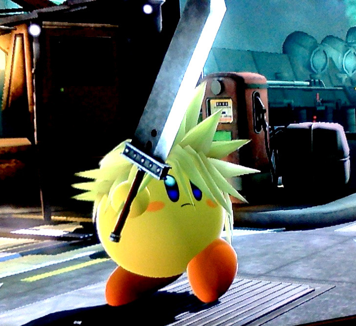 tiduspoo:  tiduspoo:  so is kirby gonna get a buster sword or cloud’s hair   HE