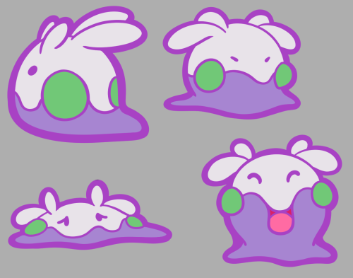 hollyjollyart:  Don’t be gloomy, get Goomy!Goomy stickers coming soon, available in a set or individuals!