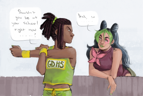 short-and-artsy: @jolymesweek day 5: young: middle school delinquent jolyne skips class often j