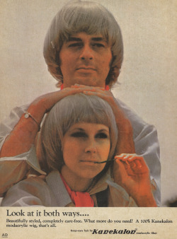 adsausage:  Kanekalon Modacrylic Wigs, 1970