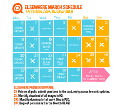 Rough schedule for MARCH!Thanks to my generous