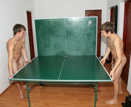 fun2bnaked:  Whether you call it “table tennis” or “ping-pong”, it’s fun2bnaked for a friendly game – so set up table, get your clothes off and have fun!