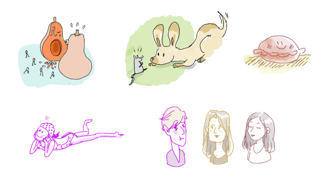 Doodles #oc#doodles#pumkpin#dog#empanadas#swimmer#characters#dancing fox#fox#bear#poledance