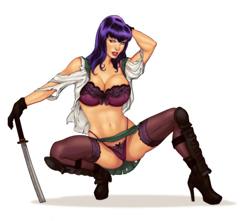 rule34andstuff:  Highschool of the dead’s Saeko Busujima.