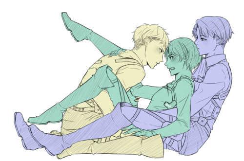 fumuko:  *le hides in a corner* It’s terribly convenient to have eren in both my otp and 2nd otp lol 