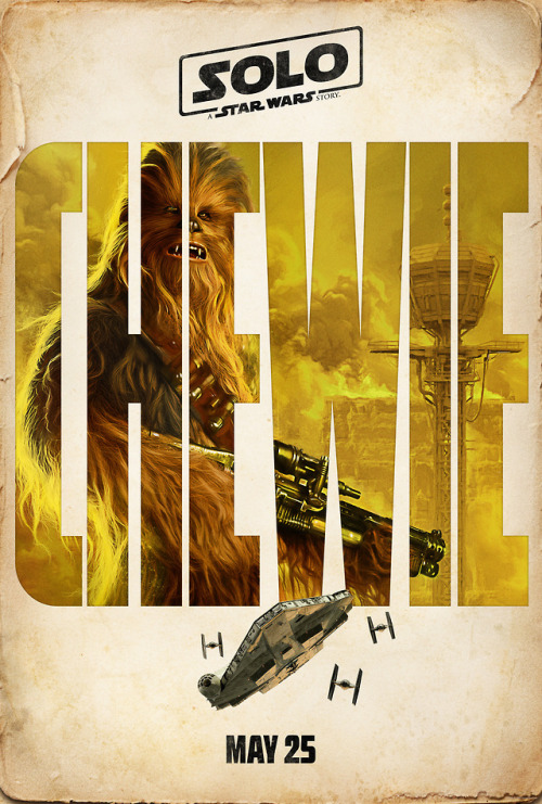 starwars:Check out the four new teaser posters featuring Solo, Lando, Qi’ra, and Chewbacca. 