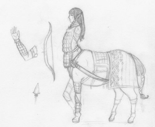 franktoniusart: Sketched this while I was gone over the weekend. Random Centaur girl ref. 