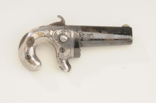 Silver finished Moore’s Patent Firearms Co. No.1 derringer, circa 1860’s.