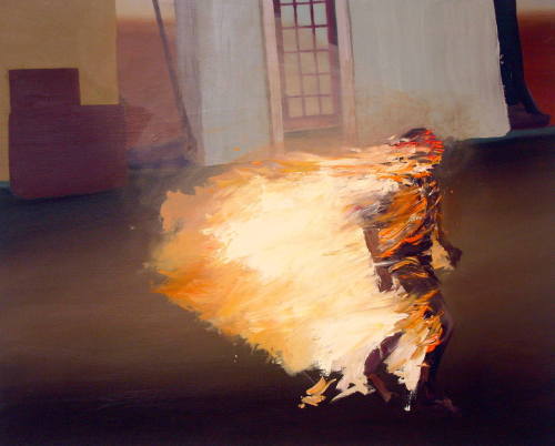 hipinuff:Lauren Cohen (American, b. 1985), On Fire, 2014. Oil on Canvas