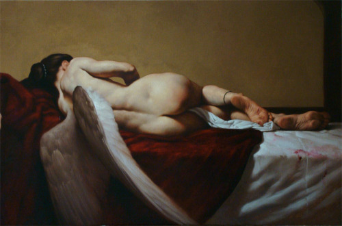 angelihabitant: Roberto Ferri, “Paradiso Perduto (Paradise Lost)”, Oil on Canvas, 2011   “Naiade (Naiad) ”, Oil on Canvas, 2012 “Impalabili Tacce Dal Cielo (Impalpable Tracks from Heaven)”, Oil on Canvas, 2010 