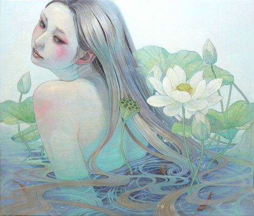 Miho Hirano aka 平野実穂 (Japanese, based Abiko, Chiba, Japan) - 1: Temptation - White Magnolia  2:Tempt