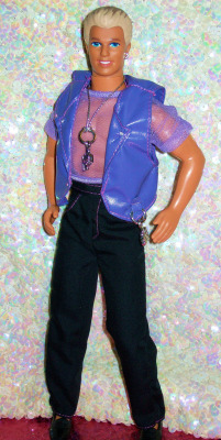 m00nqueer:  ok this is “earring magic ken” who was introduced in 1992 (and discontinued shortly thereafter) basically mattel had done a survey and discovered that girls didn’t think ken was “cool” enough SO someone had the bright idea to research