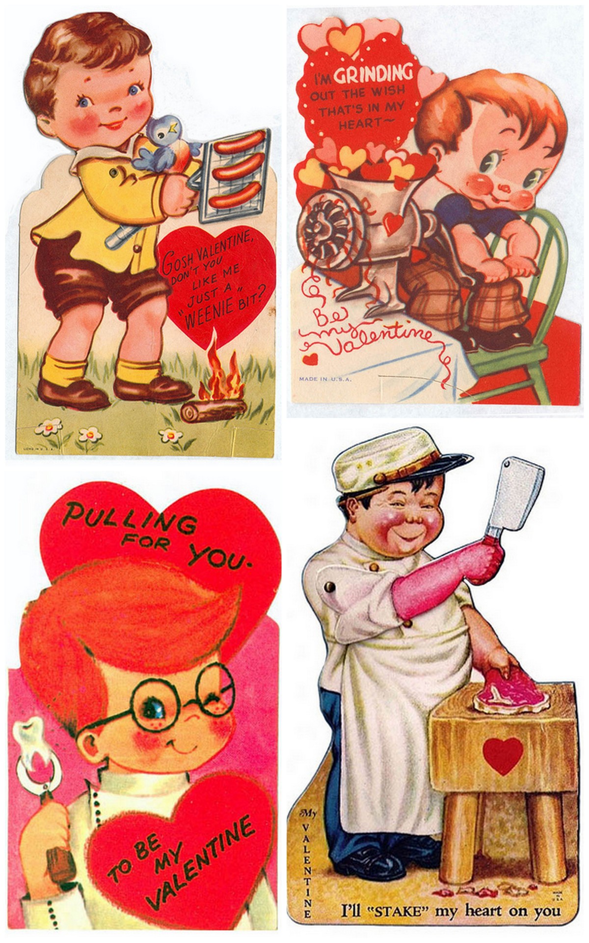 halloweencrafts:  Even More Vintage Scary Halloween Valentines from pageofbat’s