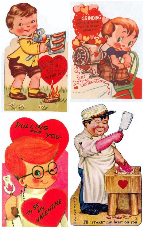 halloweencrafts:  Even More Vintage Scary Halloween Valentines from pageofbat’s on Flickr.   More vintage, WTF, scary, and by today’s standards inappropriate Valentines. For more vintage Halloween Valentine’s Day cards posts, go HERE and HERE.