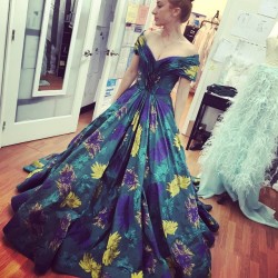 csiriano:  Floral taffeta gown fitting in the studio today.