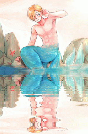 yuushishio:  I tried this web effect on my merman Sanji artwork, it’s so cool (