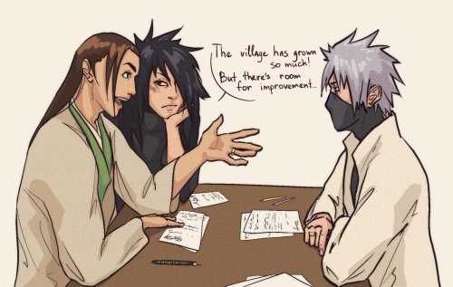 fungisailor:  a commission for @intergalacticauthorhsmd survive after the 4th shinobi war, get married and become the hokages advisors and everybody is happy and shit gets done  