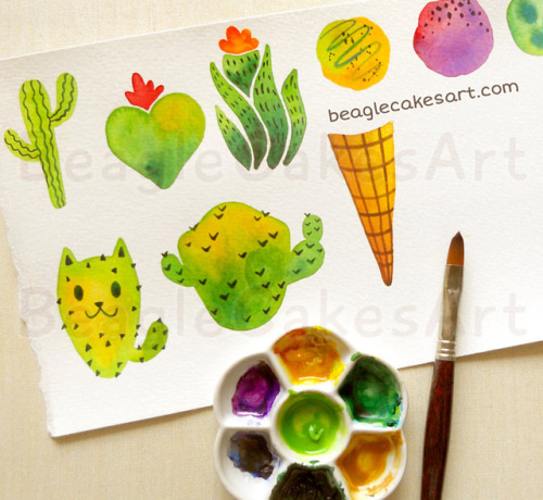 beaglecakes:Watercolor doodles :)