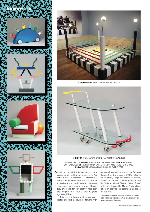 Vintagexplorer Magazine feature on Memphis-Milano design.