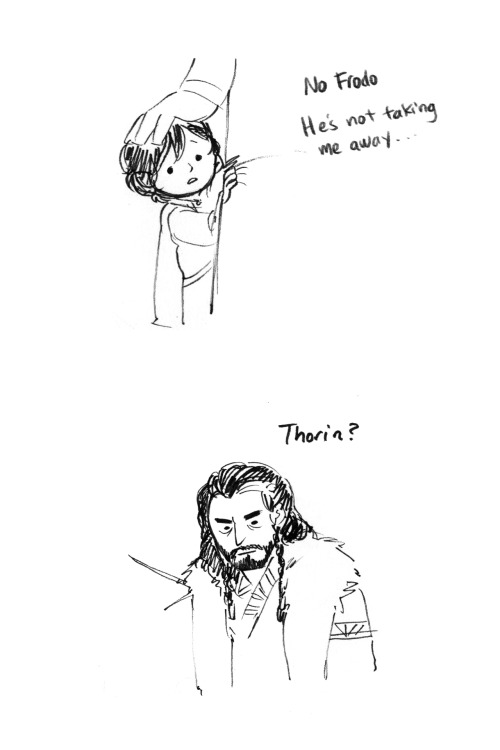 seadeepspaceontheside: Bilbo - It all started with a crazy loon who banged on my hole.Thorin - Which