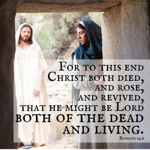 For to this end Christ both died, and rose, and revived, that he might be Lord both of the dead and 