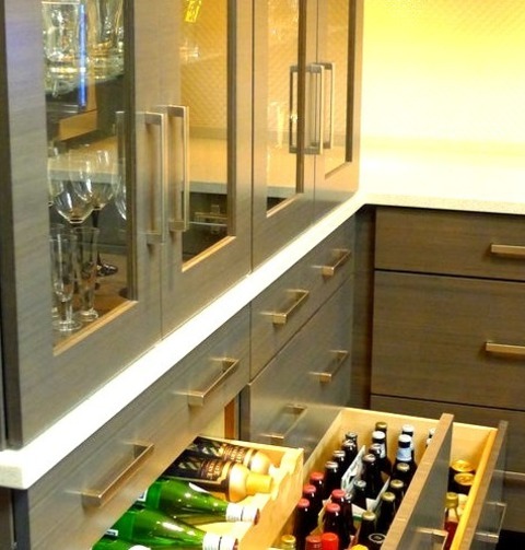 Kitchen - Contemporary KitchenInspiration For A Large Contemporary U-shaped Cork Floor Enclosed Kitchen