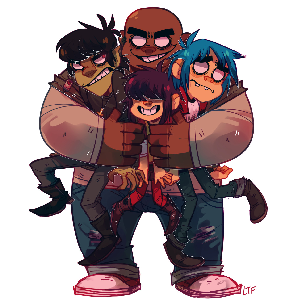 lemonteaflower:Gorillaz are a happy family i swear.