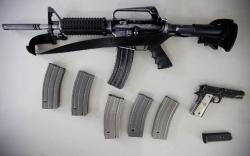 coffeeandspentbrass:  youdontevenguns:  fnhfal:  Mexican Drug cartel weapons   What the hell kind of muzzle device is that?  Old school flash hider. 