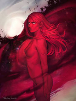fdasuarez:  The last dancer    Hey guys!, Here is my new piece, This took an unexpected turn lol, I just always feel so drawn by red, even if it can be a bit intense. It was fun to paint with full color like this, I hope you like it!. This is part of