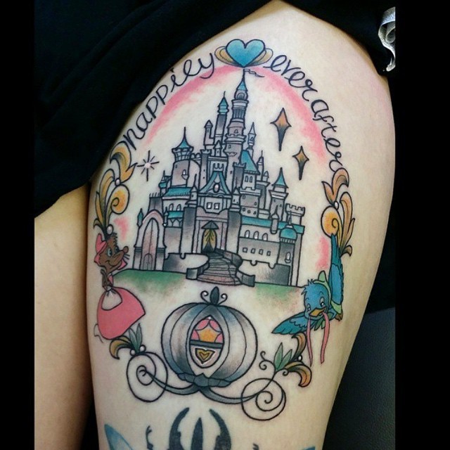 inkeddisney:  BEAUTIFUL Cinderella piece! So cute! Done by @paulacastletattoos ✨#inkeddisney