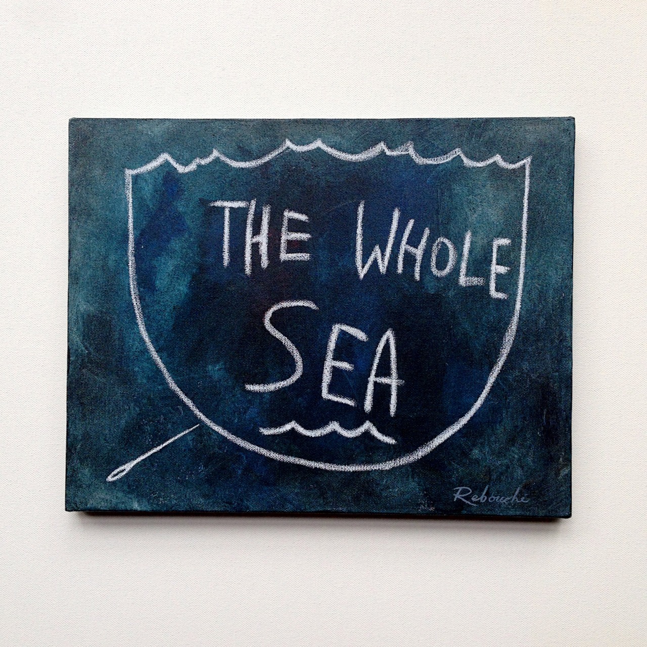 If the whole sea were a water balloon, you could pop it with one needle, sending the whales and seahorses flying into space.
“The Whole Sea”
11" x 14"
View Listing