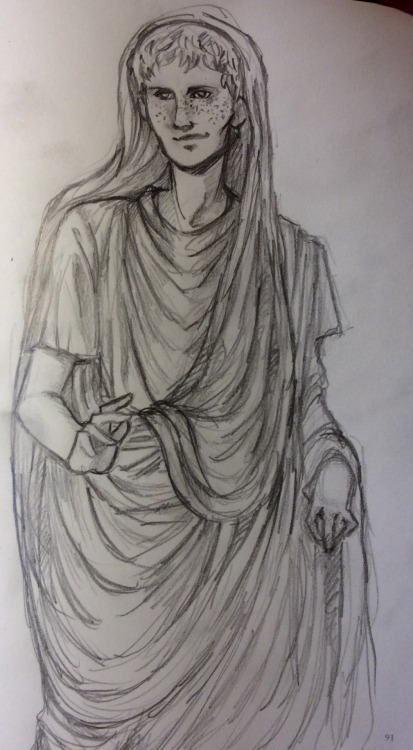 meidiama:nikeofsamothrace:A beautiful drawing of Augustus made for me by very very very kind and tal