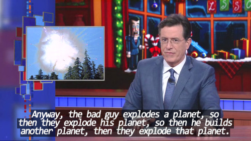 wookieekisses: sandandglass: Stephen Colbert explains Star Wars XD