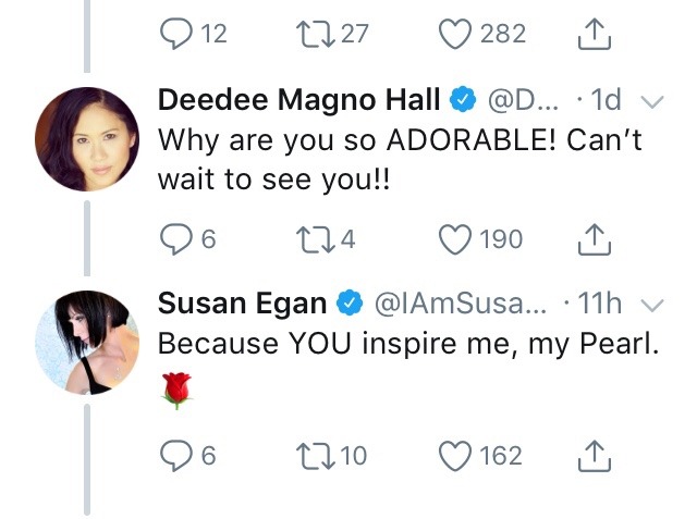 crewniverse-tweets:  Deedee Hall and Susan Egan talking (bit in character)