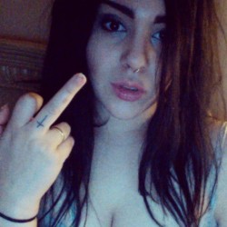 audiocexcells:  #me #hair #pale #fuckyou #middlefinger #tattooedgirl #tattoo #ink #cross #inverted #satanic #bitch 