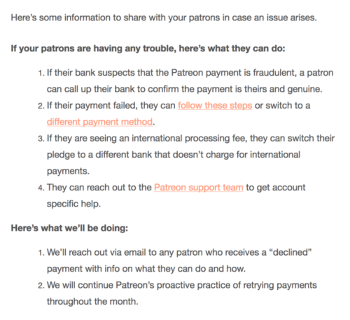 Email that I got from patreon, just placing it here for people who don’t check their emails every once in a while. Otherwise, night guys.