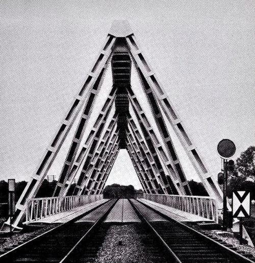 danismm:German state railways, design department, Cologne. Two-track railway bridge over the Rühr ne